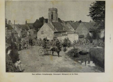 1917 - alter Druck - Vom westlichen Kriegsschauplatz: Abtransport Gefangener an der Aisne